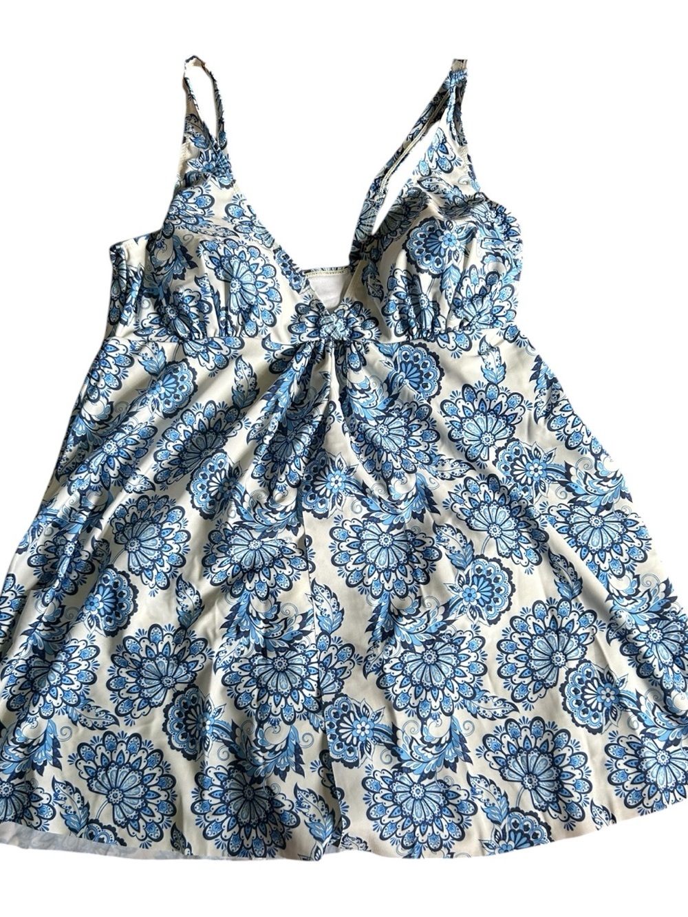 Nicole Miller Blue and White Floral One-Piece Swimsuit